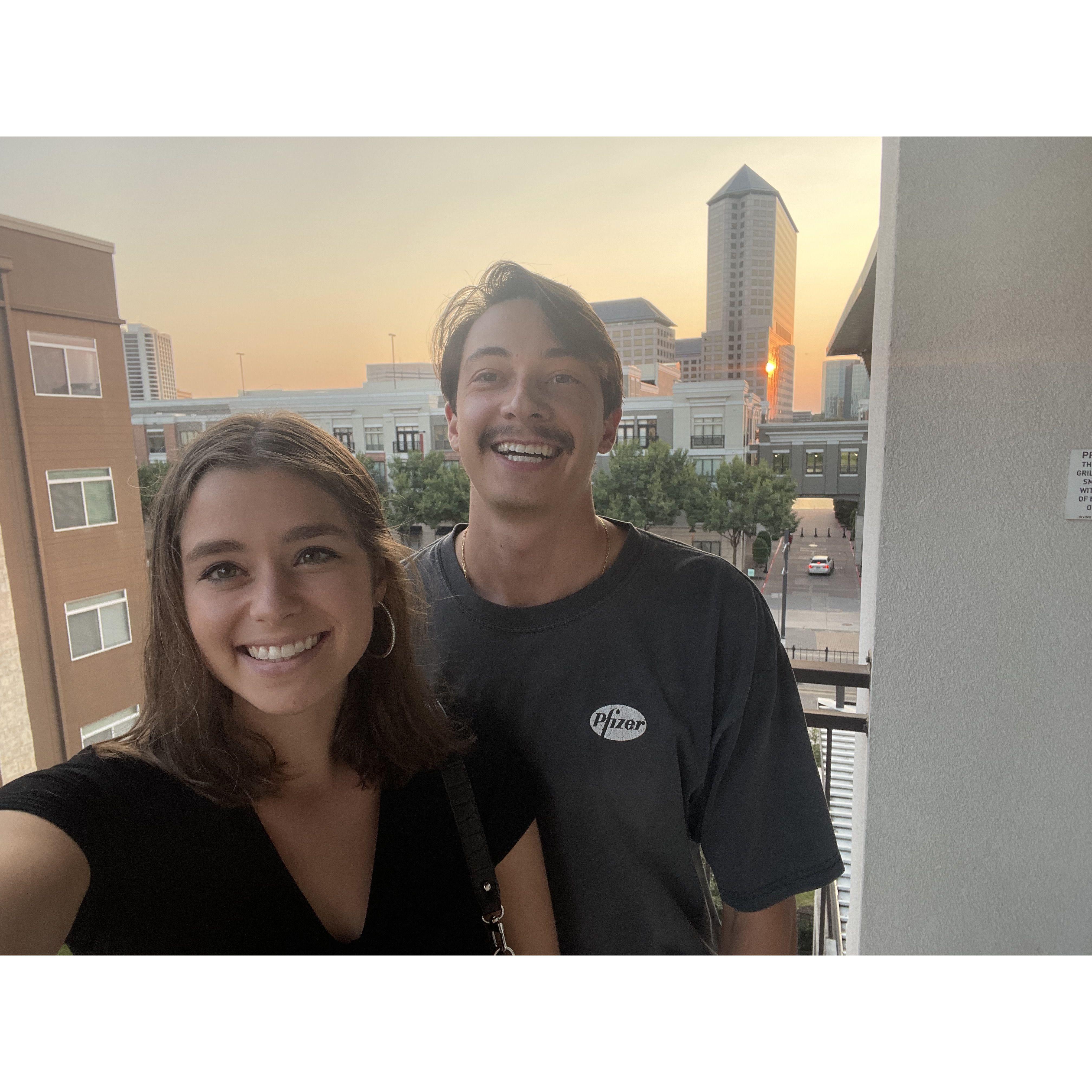 September 2021- Right after moving into our first apartment together.