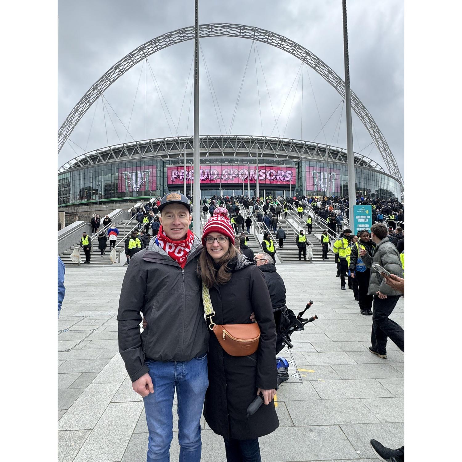Cheering on the Reds at Wembley