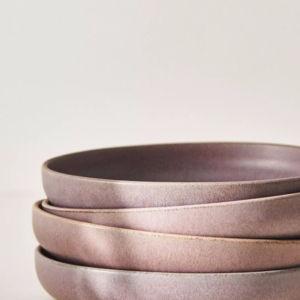 The Jasper Portuguese Stoneware Pasta Bowls, Set of 4 (Lilac)