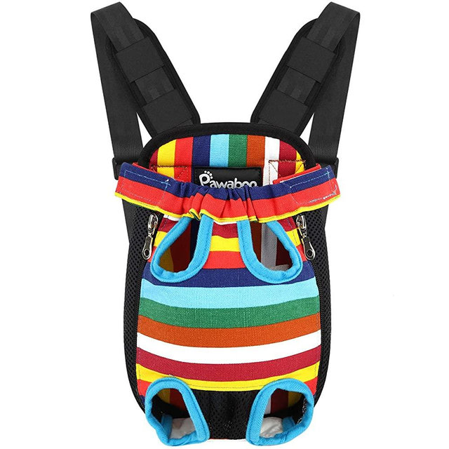 Pawaboo Pet Carrier Backpack, Adjustable Pet Front Cat Dog Carrier Backpack Travel Bag, Legs Out, Easy-Fit for Traveling Hiking Camping for Small Dogs Cats Puppies