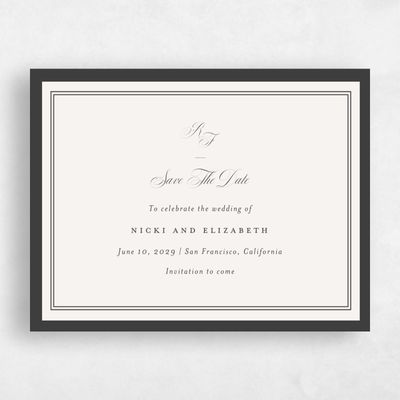 Light Oatmeal, Beige Wedding Save the Date - Topaz Landscape