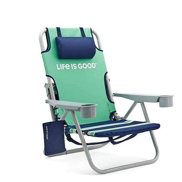Life is Good LIGBC-GS-1PK Beach Chair, Short, Green Sun