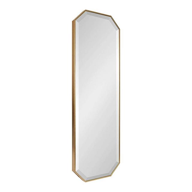 Kate and Laurel Rhodes Modern Full Length Framed Octagon Wall Mirror, 16 x 48, Gold, Decorative Glam Geometric Wall Accent