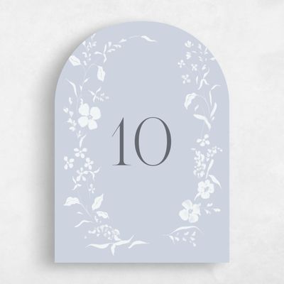 Blue Arch Wedding Table Number - Lynette