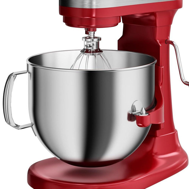 6 QT Food-Grade Stainless Steel Mixer Bowl Compatible With KITCHENAID BOWL LIFT STAND MIXERS 5.5-6 Quart, with Anti-slip handle & 2 matching locks, Stainless Steel Polished