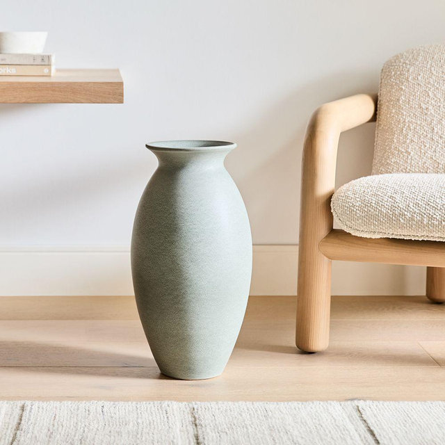 Mist Ceramic Floor Vase, Small, 20"H