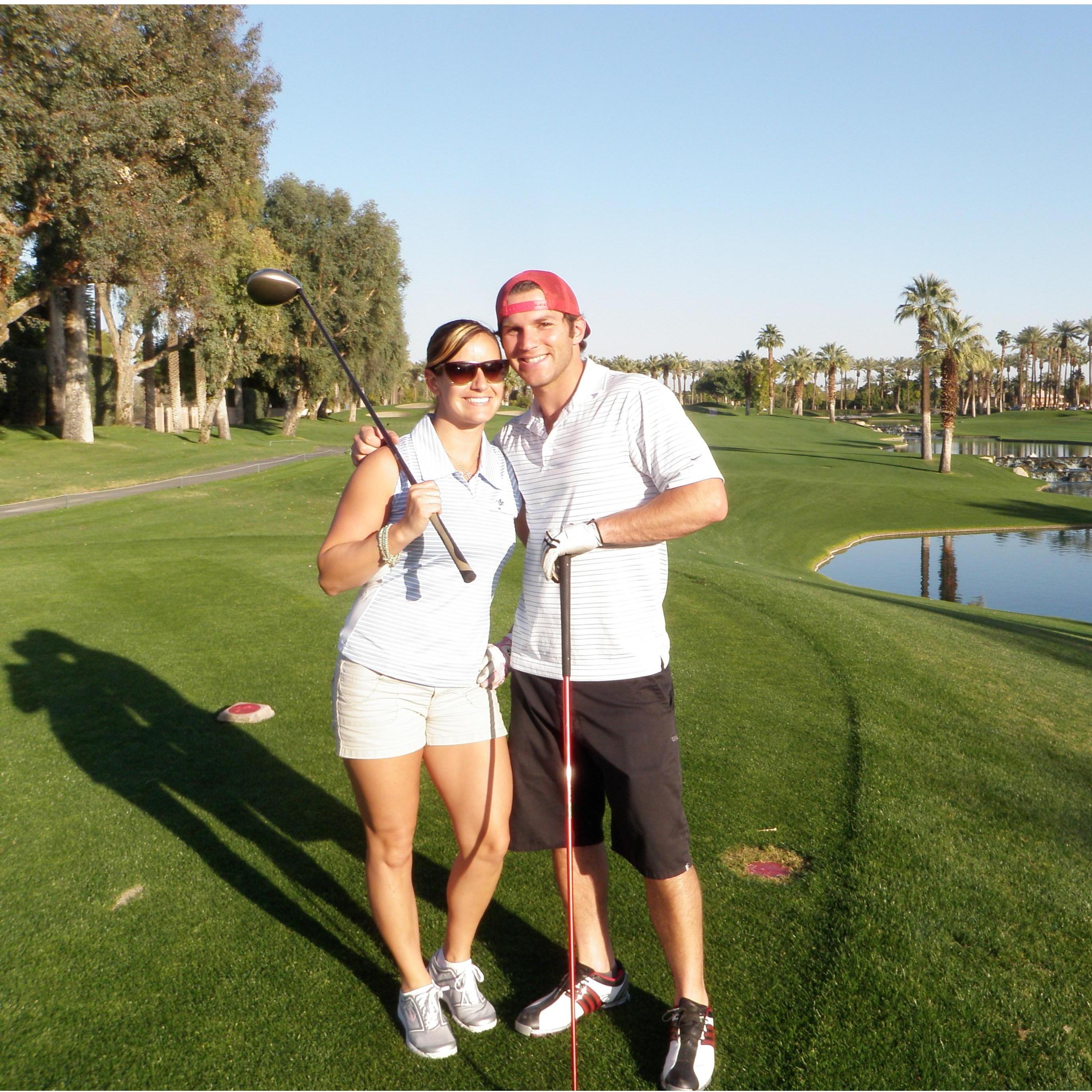 Sometimes Meg golfs. Nicky ALWAYS golfs!