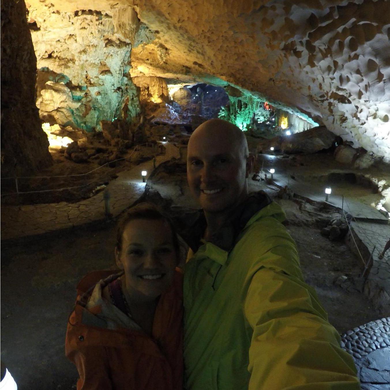 Sweet cave in one of the islands in Halong Bay, Vietnam