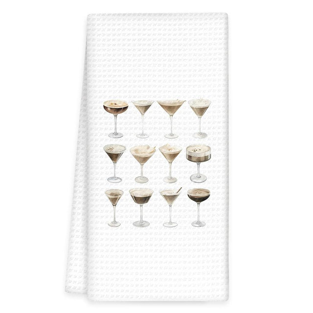 OINDADE Espresso Martini Decor Kitchen Towels, Espresso Martini Gifts Hand Towels, Espresso Martini Dish Towels Tea Towels for Kitchen Home Bar Decorative, Espresso Martini Bar Cart Decor, 16x24In