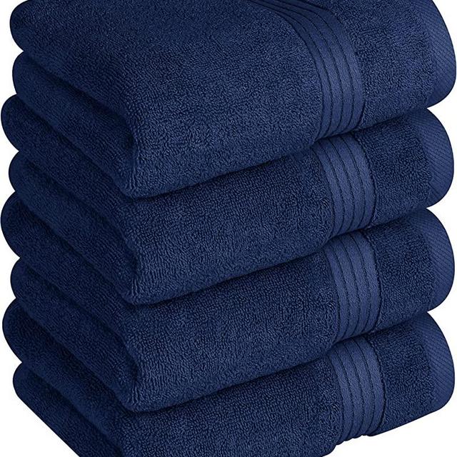 Utopia Towels - Hand Towels Set - Luxurious 600 GSM 100% Ring Spun Cotton - Quick Dry, Highly Absorbent, Soft Feel Towels, Perfect for Daily Use (Pack of 4) (16 x 28, Navy)
