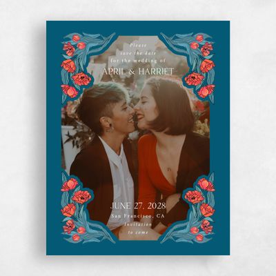 Teal Blue Wedding Save the Date - Willmore Photo