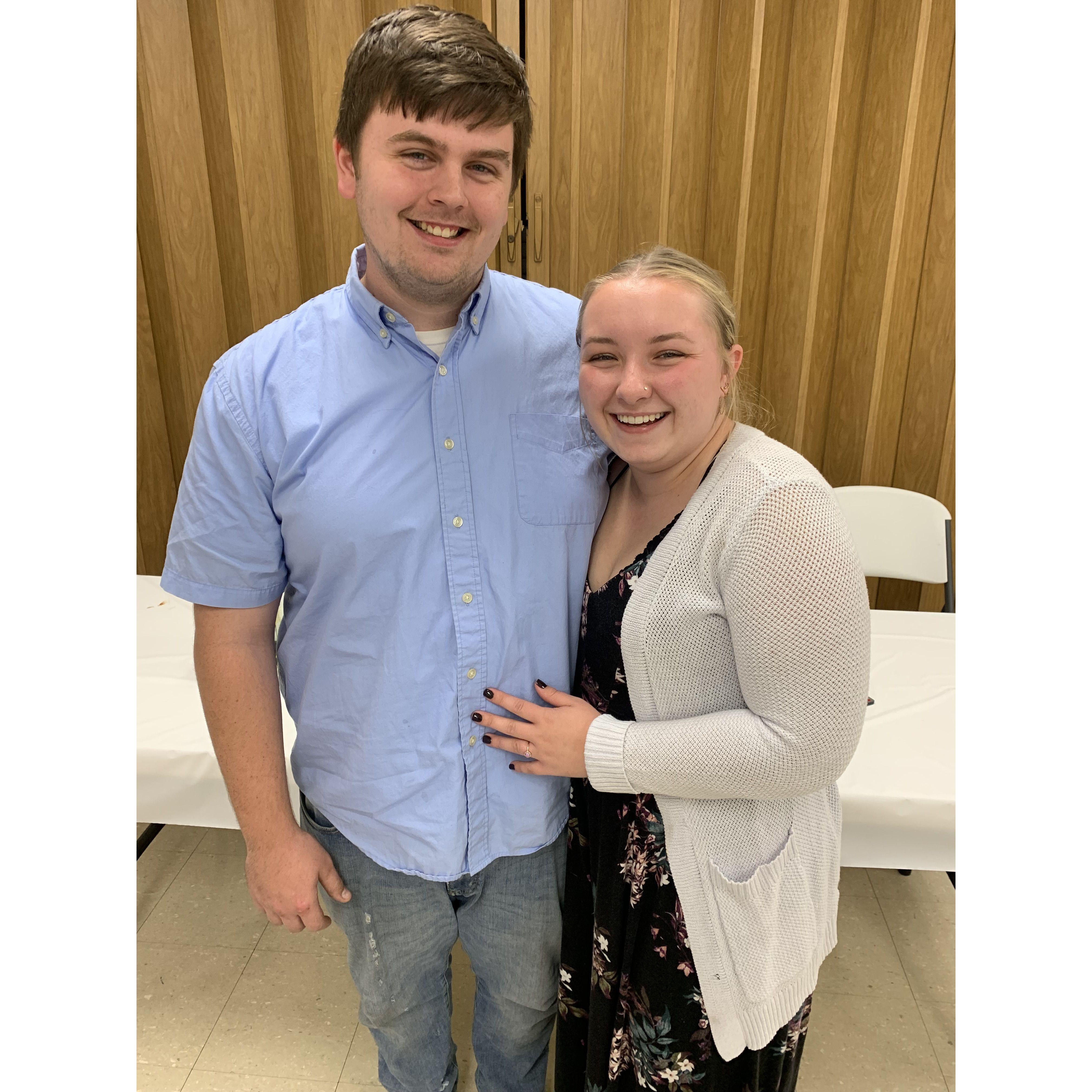 2022 anniversary photo of the bride and groom, attending the wedding reception of a close family friend!