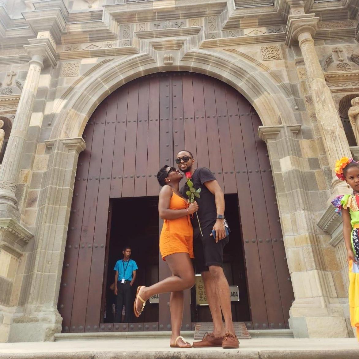 A Panamanian love at Cathedral de Santa Ana in Casio Viejo.