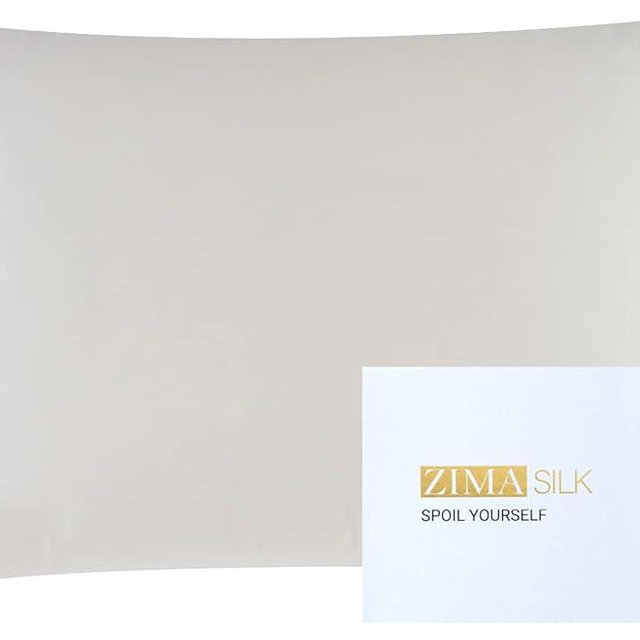 ZIMASILK 25 Momme 100% Pure Mulberry Silk Pillowcase for Hair and Skin Care, Highest Grade 6A Pillow Cases for Women, Long-Lasting Durablity, Gift for Women Men, 1Pc (Standard 20"x26", Ivory)