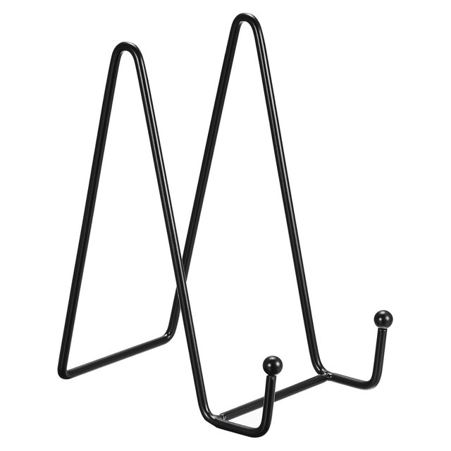 Unique Bargains Display Decorative Picture Frame Iron Easel Stand 4 Pcs Black