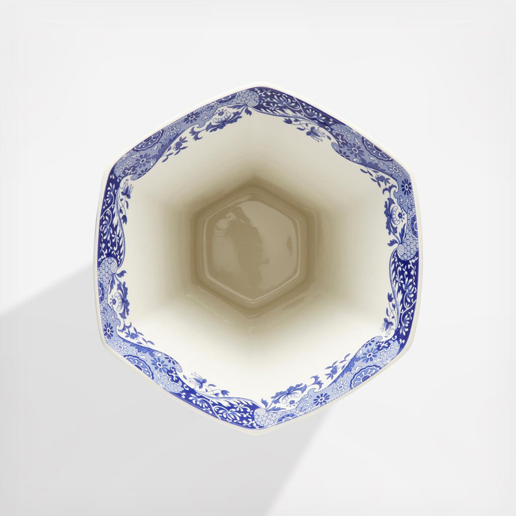 Spode, Blue Italian Hexagonal Vase | Zola