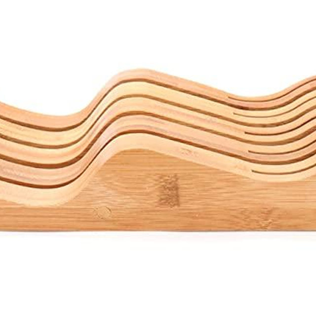 Royal House Bamboo Knife Block Holder, 9 Knives Dock, In-Drawer Knife Drawer Organizer, Perfect for Home and Chefs, Premium Knife Holder, Gift for Christmas and Housewarming, Knives Not Included