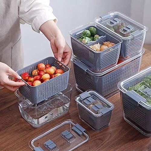 Mrt Pro Refrigerator Organizer Bins - Fridge Storage Containers - Food Storage Containers - produce saver veggie fruit storage containers - Strainers and Colanders Set （3 pack）