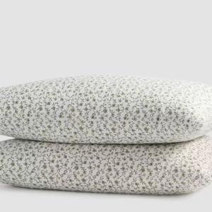 Organic Crisp Percale Floral Pillowcase Set - Green Florette, King