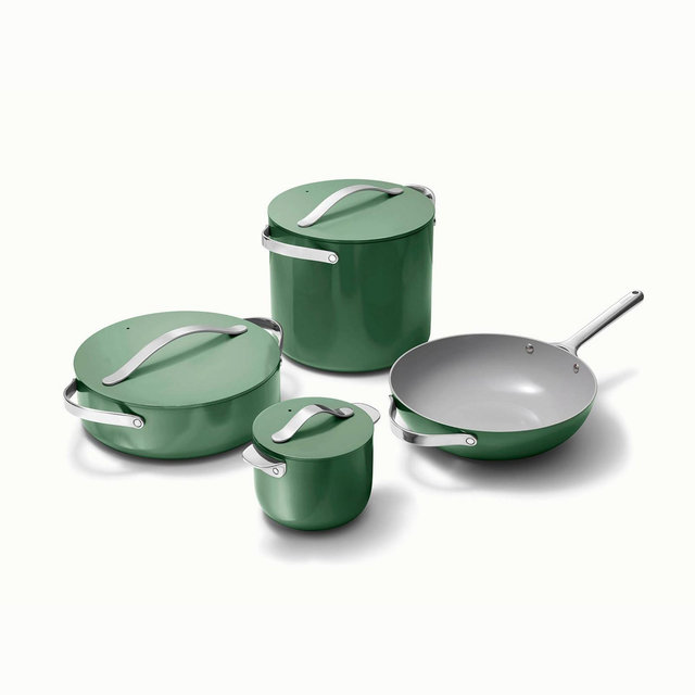 Caraway Home 8pc Square Cookware Set Sage Green