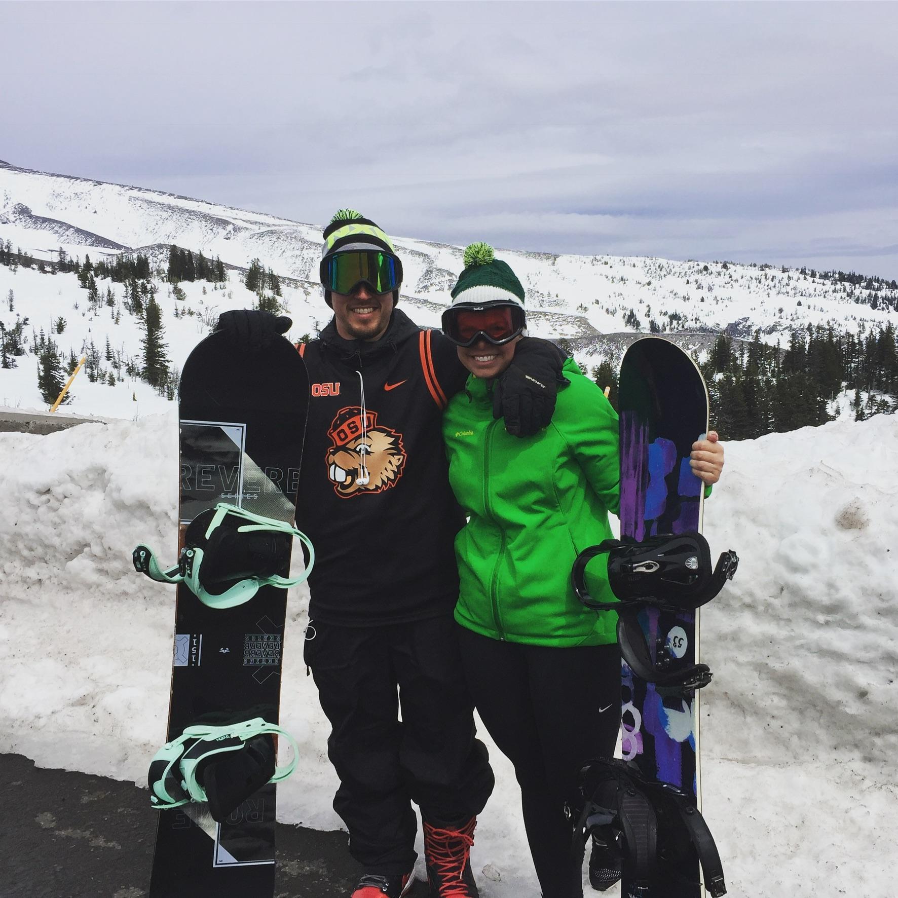 Daniel’s attempt at teaching Elisa to snowboard