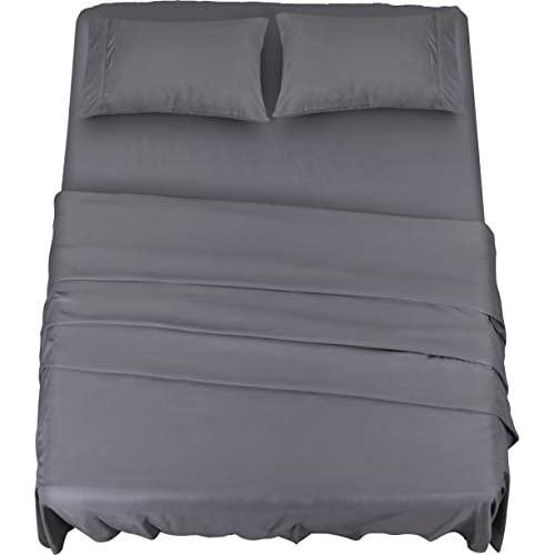 Utopia Bedding Bed Sheet Set - 4 Piece King Bedding - Soft Brushed Microfiber Fabric - Shrinkage & Fade Resistant - Easy Care (King, Grey)