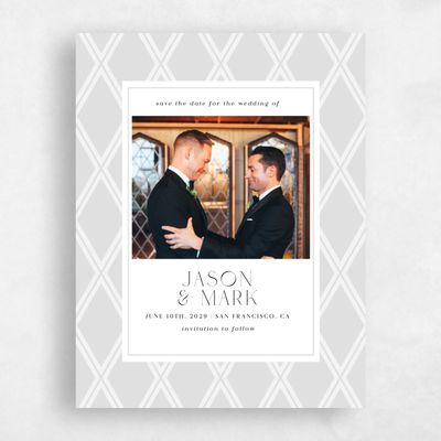 Platinum, Grey Wedding Save the Date - Diamant Photo