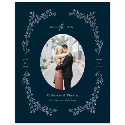 Darkest Teal, Blue Wedding Digital Save the Date - Miette Photo