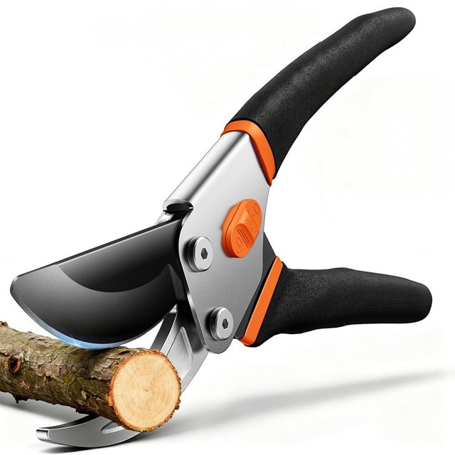 VOTREK® Pruning Shears, 8.5” Professional Garden Pruner with Jam-Proof Spring & Ever-Sharp SK5 Blade, Ergonomic Bypass Clippers for Rose, Tree Trimming, Heavy Duty Bonsai Scissor for Weak Hand