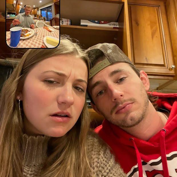 A BeReal taken during their first Thanksgiving together!