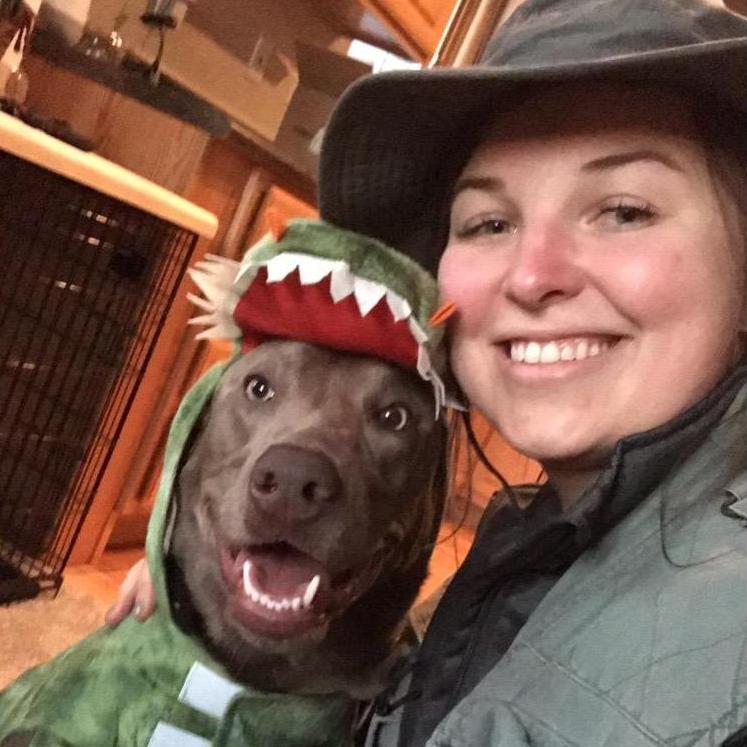 Rowe & Emily on Halloween handing out candy | 2019