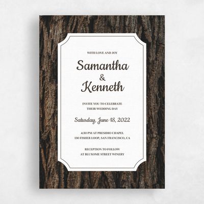 Brown Country Wedding Invitation - Douglas Frame