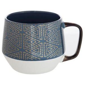 21oz Stoneware Mug Blue/ Gold - Threshold™