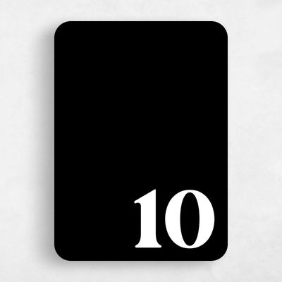 Black Rounded Wedding Table Number - Bolduc