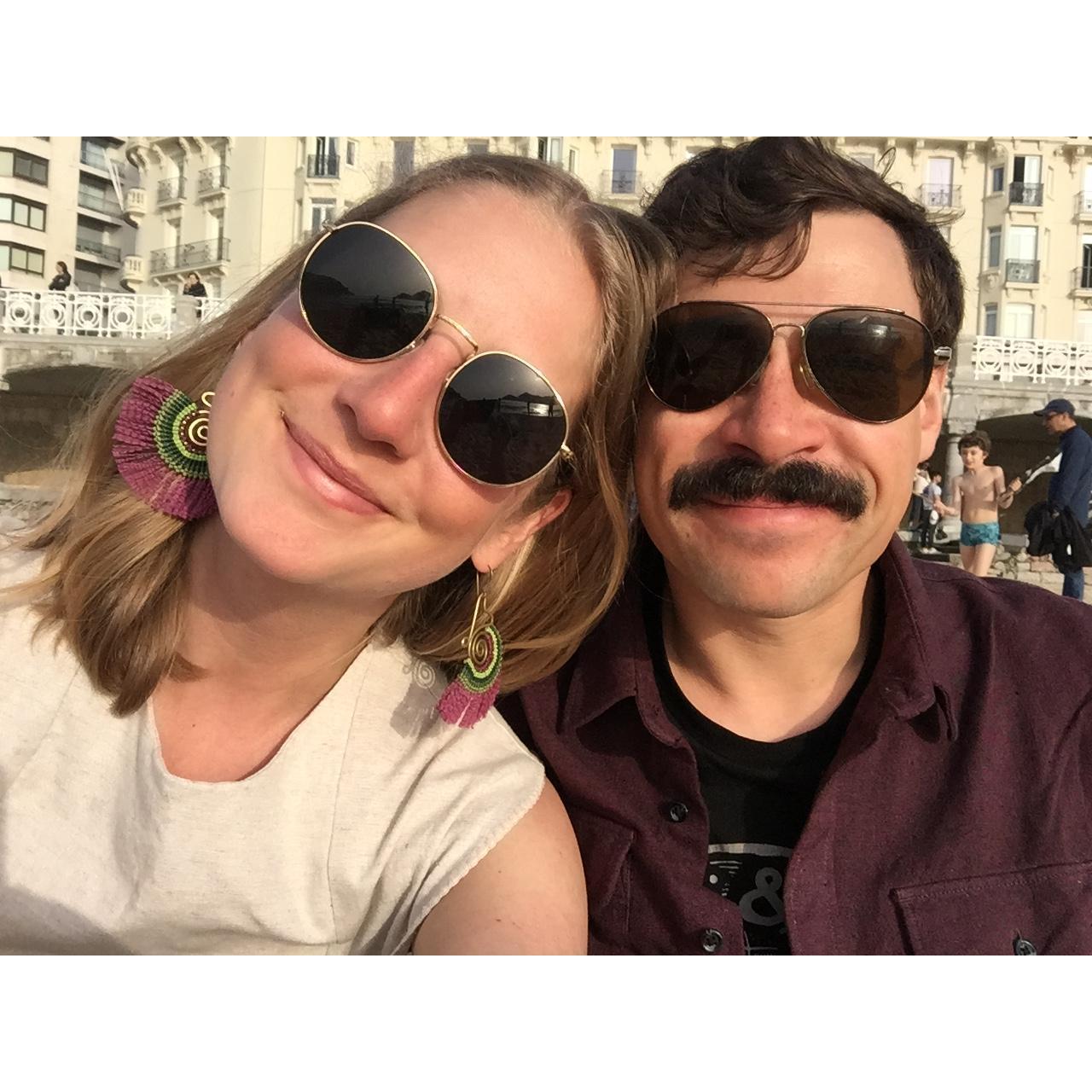 Moments after we made it official! - San Sebastian, Spain