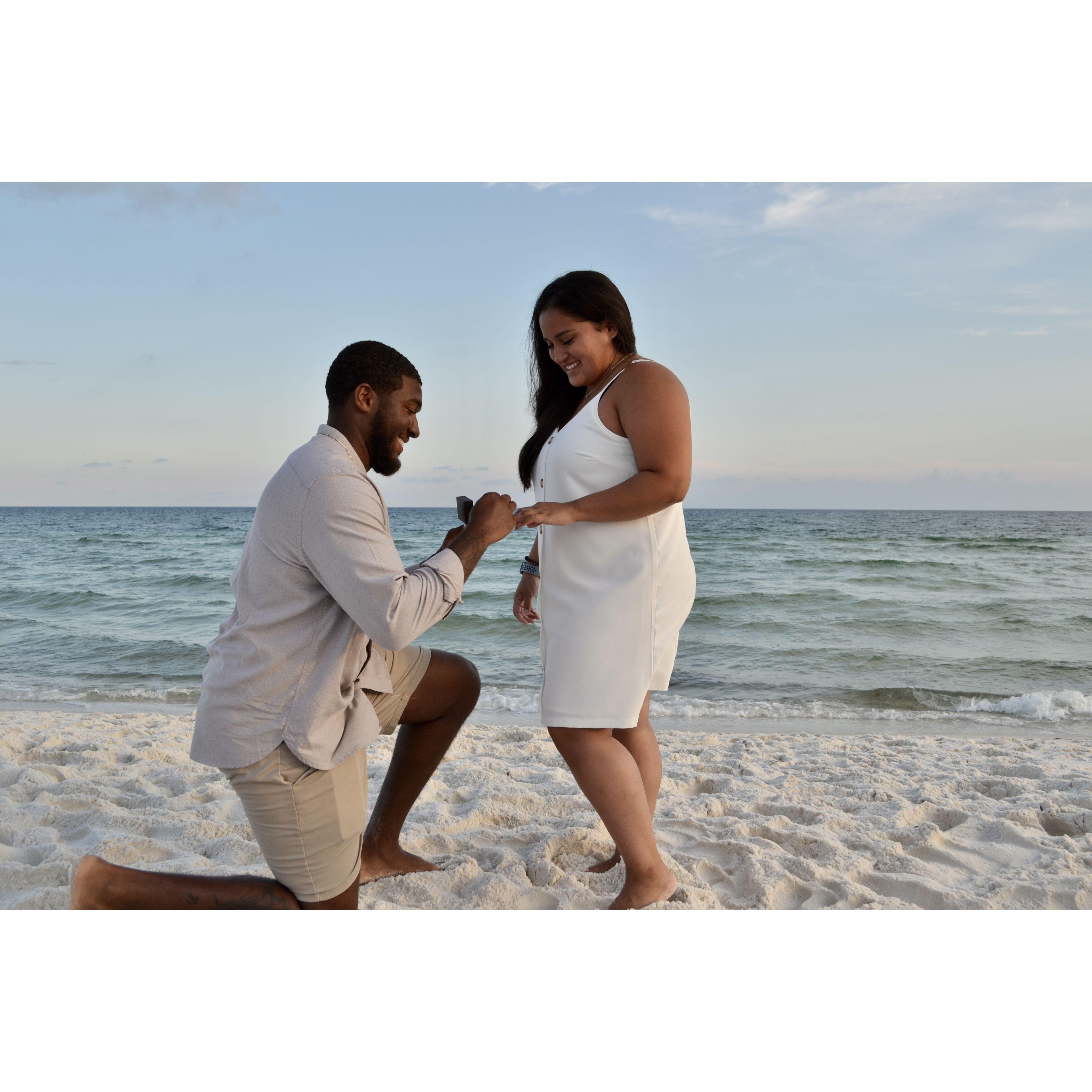 Our first photo as an engaged couple