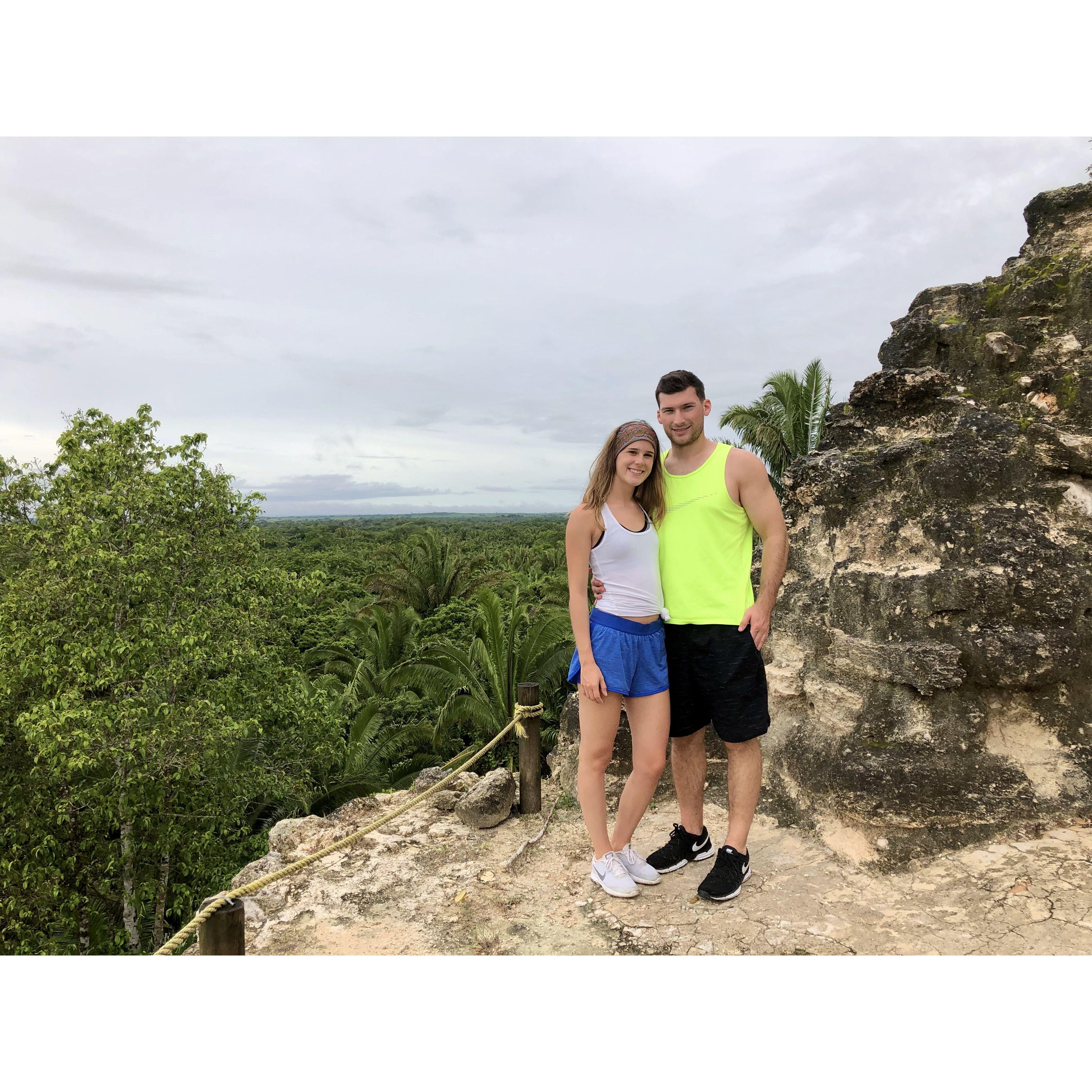 Climbing ancient Mayan ruins in Belize - October 2019