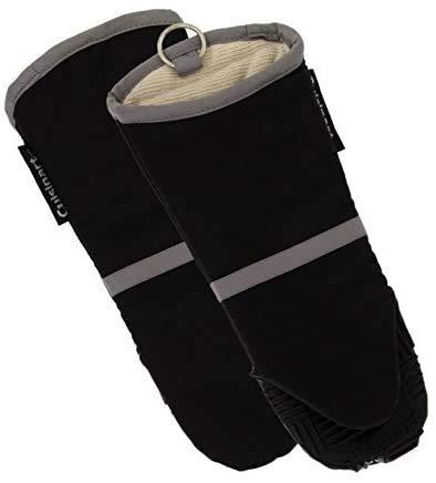 Cuisinart Silicone Oven Mitts, 2 Pack – Heat Resistant to 500 Degrees – Handle Hot Kitchen Items Safely – Non-Slip Silicone Grip Oven Gloves with Insulated Deep Pockets and Hanging Loop –Black