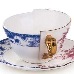 Seletti Taza de té de porcelana Hybrid-Zenobia con platillo