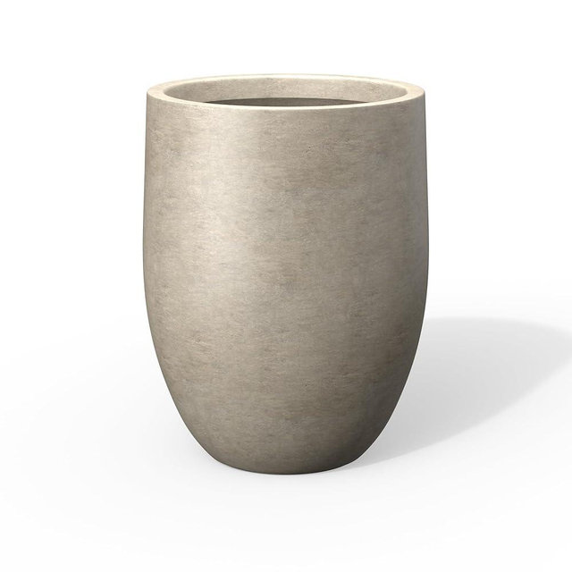 Kante Tall Concrete Planter, 21.7-Inch Height Weathered Concrete Large Indoor Outdoor Plant Pot with Drainage Hole for Patio Garden Home, Modern Decor for Flowers and Tree