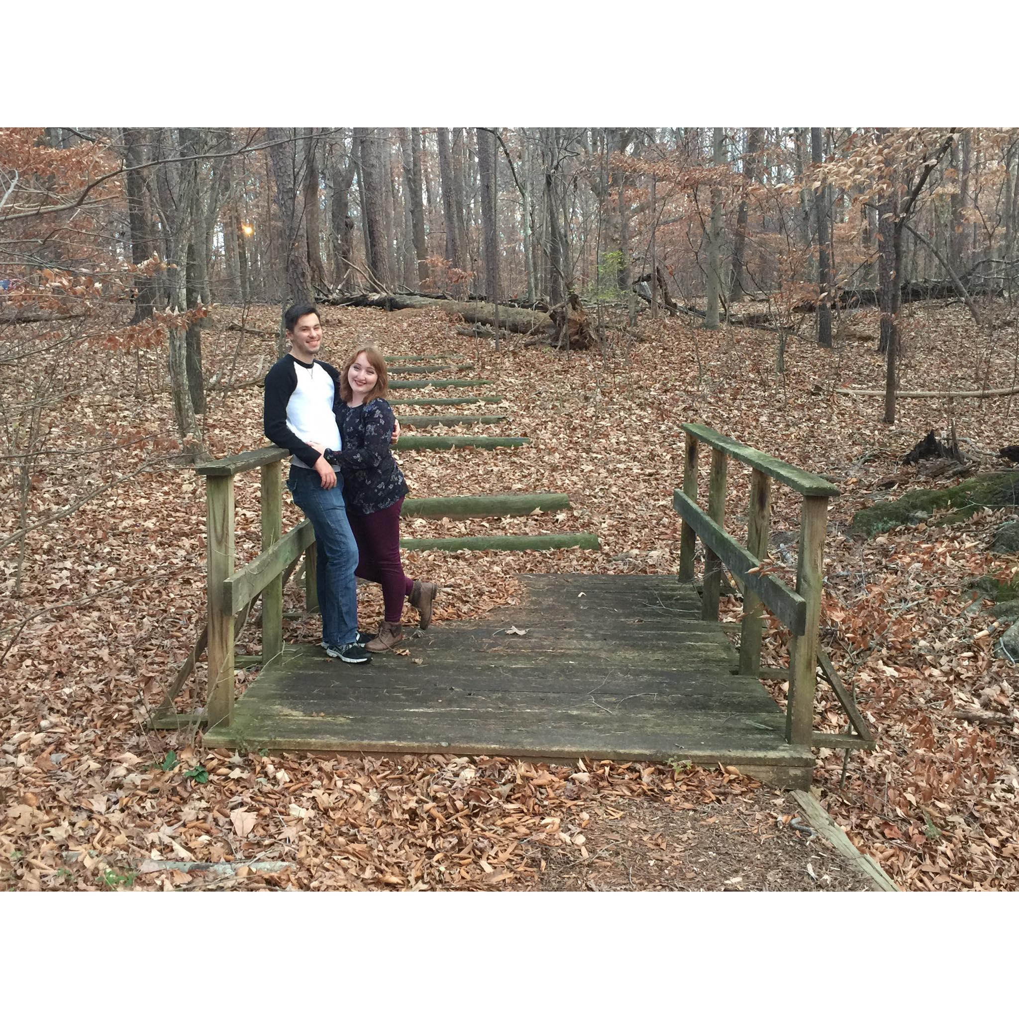 One of the trips to Greensboro, North Carolina in the Guilford College woods