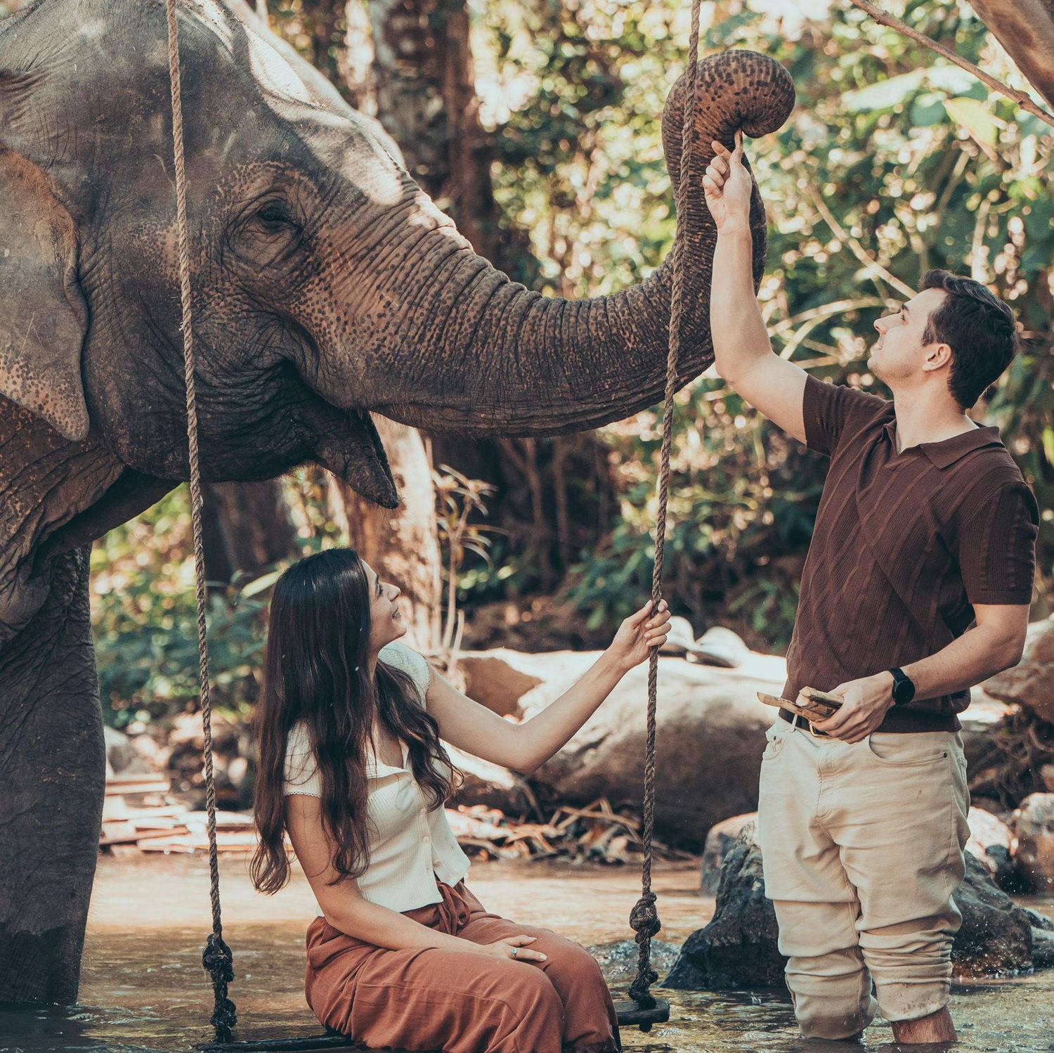 Celebrating our engagement with the elephants!
