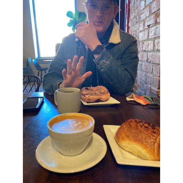 This photo was taken on one of Cale and I's many coffee shop dates!