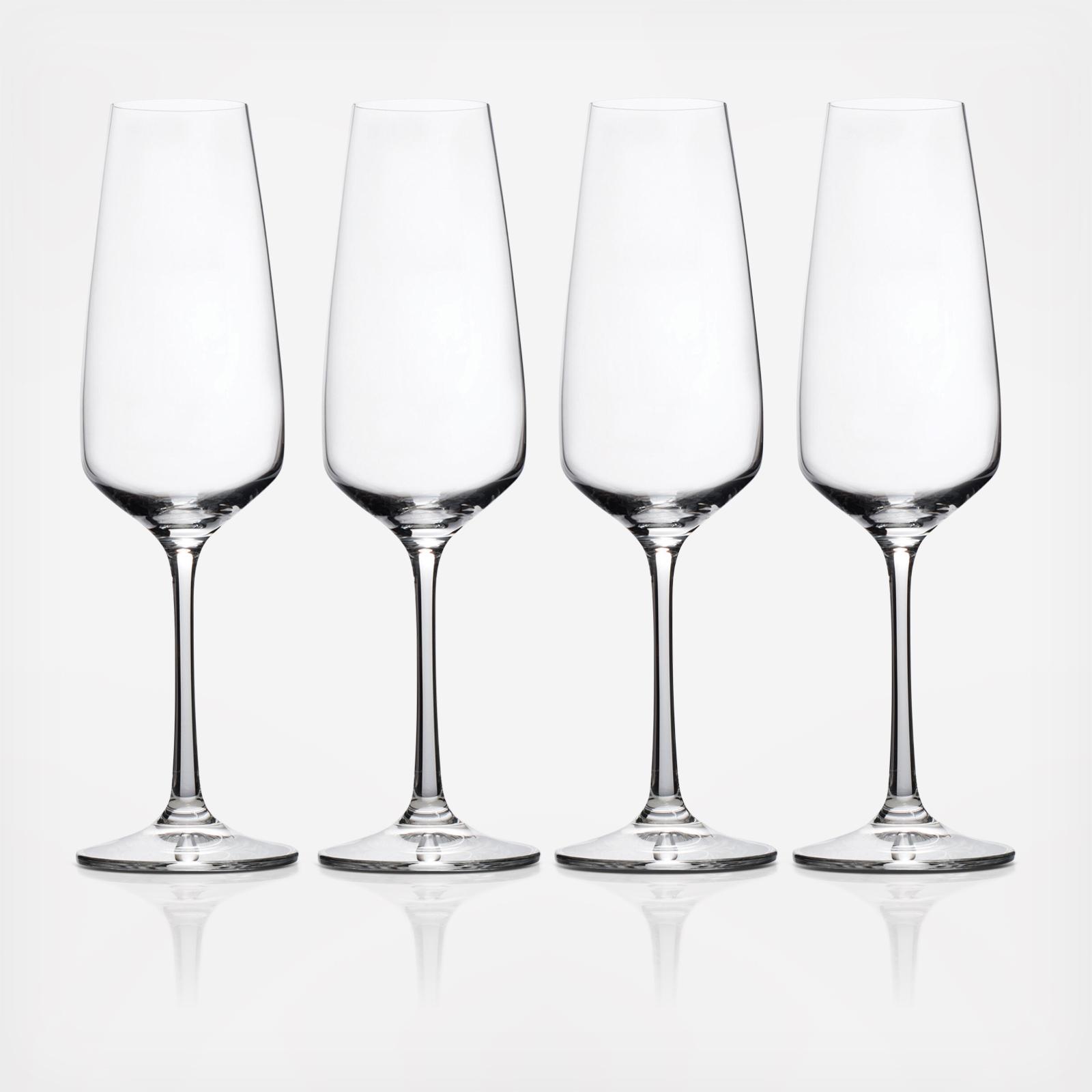 Melody Set of 4 Champagne Flute Glasses - Thumbnail 4