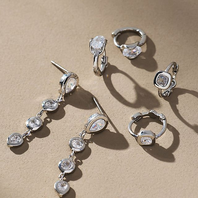 Glitz Crystal Earrings, Set of 3