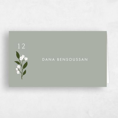 Pale Sage, Green Wedding Place Card - Ortensia