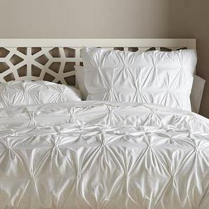 Organic Pintuck Duvet Cover, King, White