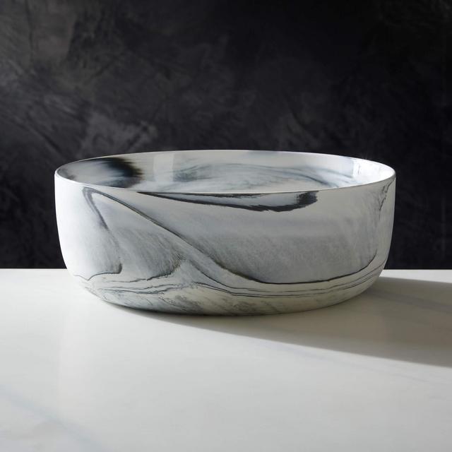 Swirl Black and White Serving Bowl by Jennifer Fisher