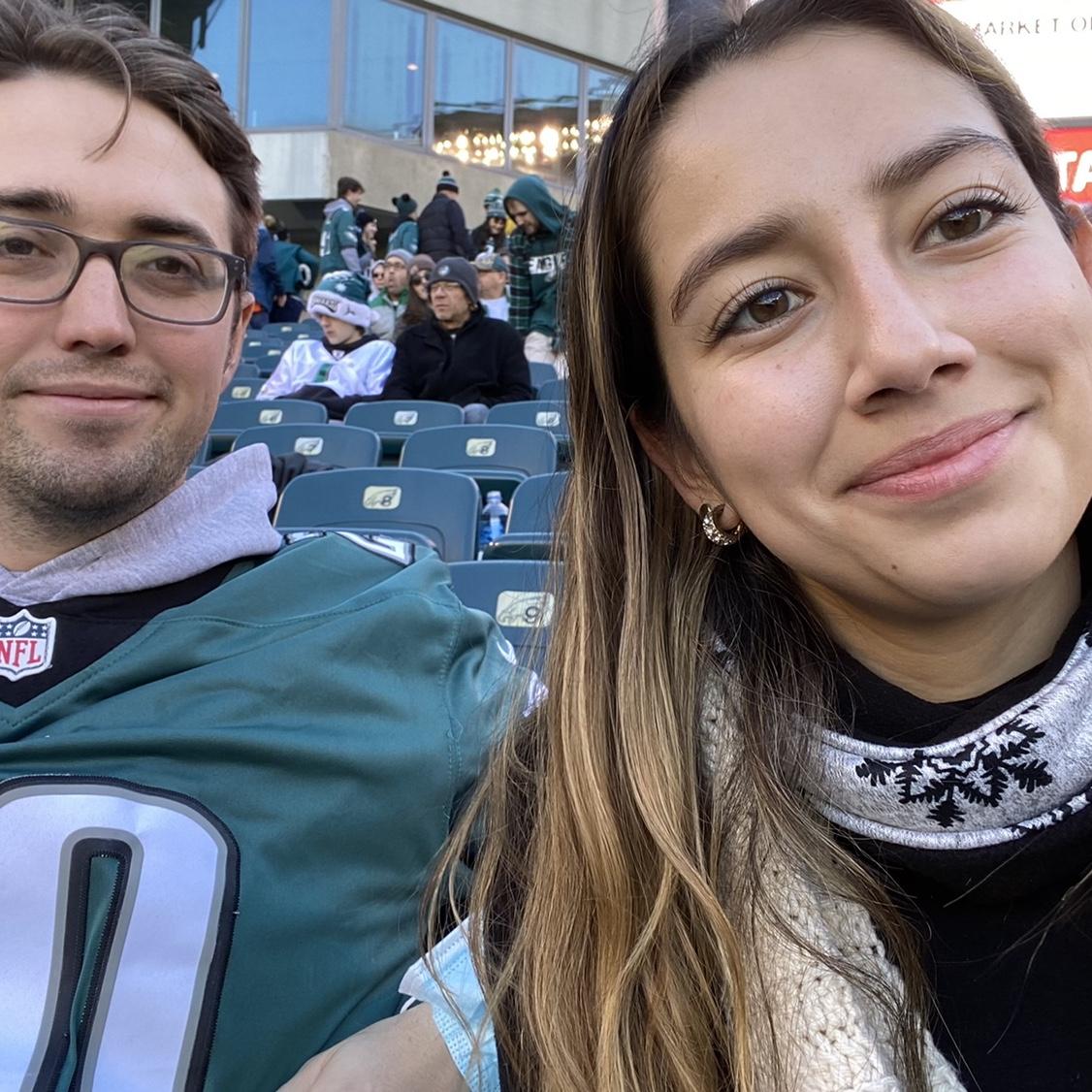 Jazlyn's first Eagles game, Go Birds!