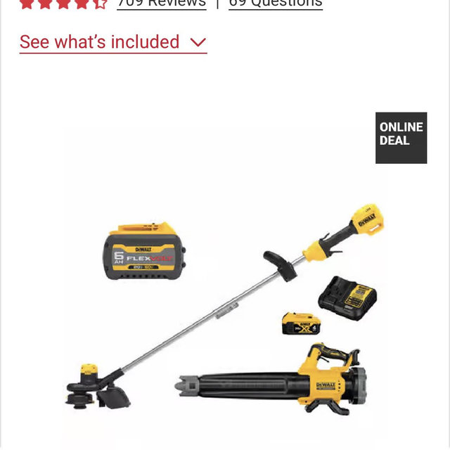 DEWALT 20V MAX XR Brushless String Trimmer Blower Kit with 20V MAX/60V MAX FLEXVOLT 6Ah Battery